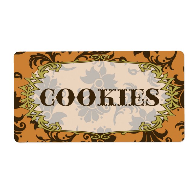 Etiqueta de Comida de Cookies Elegantes (Frente)
