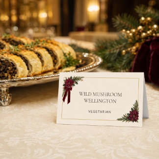Etiqueta de comida de férias de poinsettia de Borg