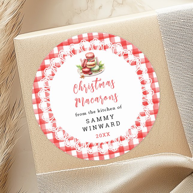 Etiqueta de Comida de Macarons de Natal Homemade (Criador carregado)