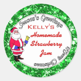 Etiqueta de comida de Natal esfestiva verde