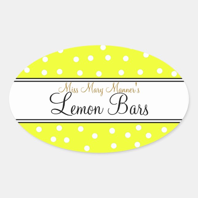 Etiqueta de Comida de Pontos de Negócios Amarelos  (Frente)