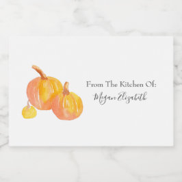 Etiqueta de Comida de Três Abóboras