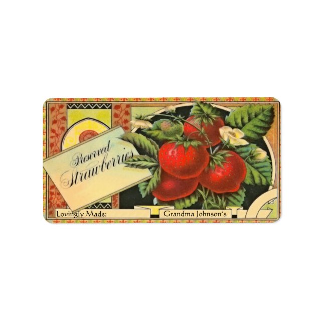 Etiqueta de Comida de Vintage de Nome Personalizad (Frente)