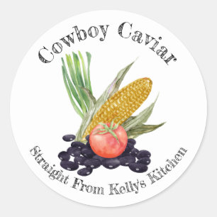 Etiqueta de Comida do Caviar do Cowboy Comercial