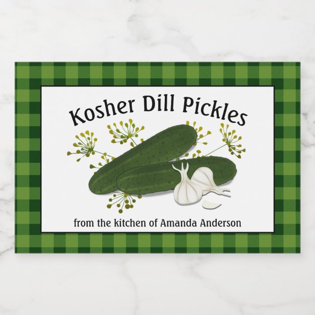 Etiqueta de Comida do Kosher Dill Seleciona a Xadr (Rótulo Único)