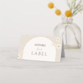 Etiqueta de Comida editável, Design Floral Boho Da