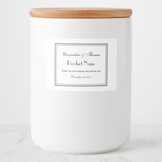 Etiqueta de Comida H com enquadramento de Cinza El (Frente)