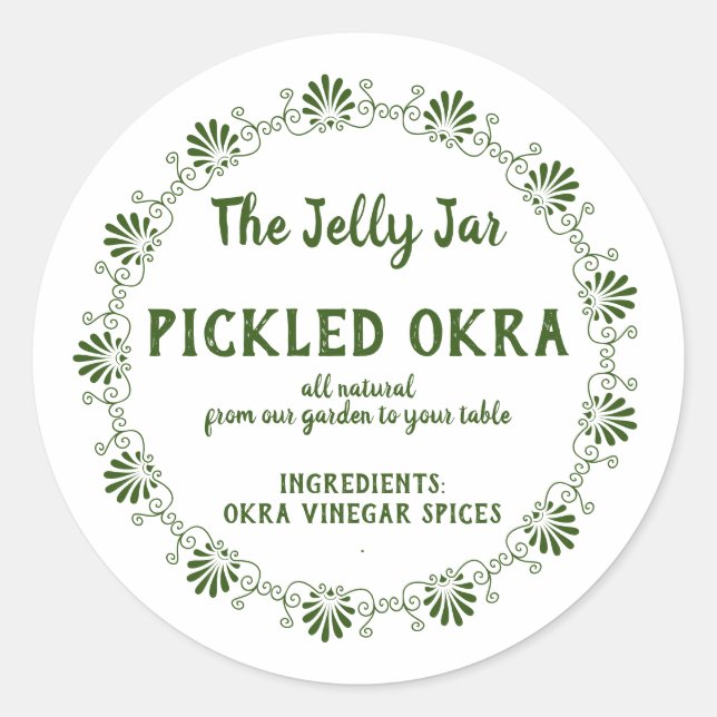 Etiqueta de Comida Okra para empresas de limpeza d (Frente)