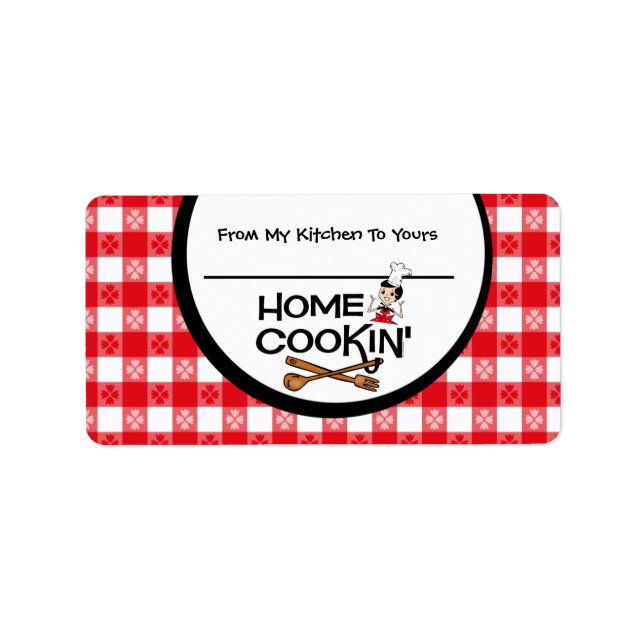 Etiqueta de Comida Personalizada do Home Cookin (Frente)