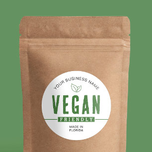 Etiqueta de Comida Verde Moderna Amiga do Vegan
