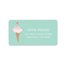 Etiqueta de Cone de Sorvete Cujo