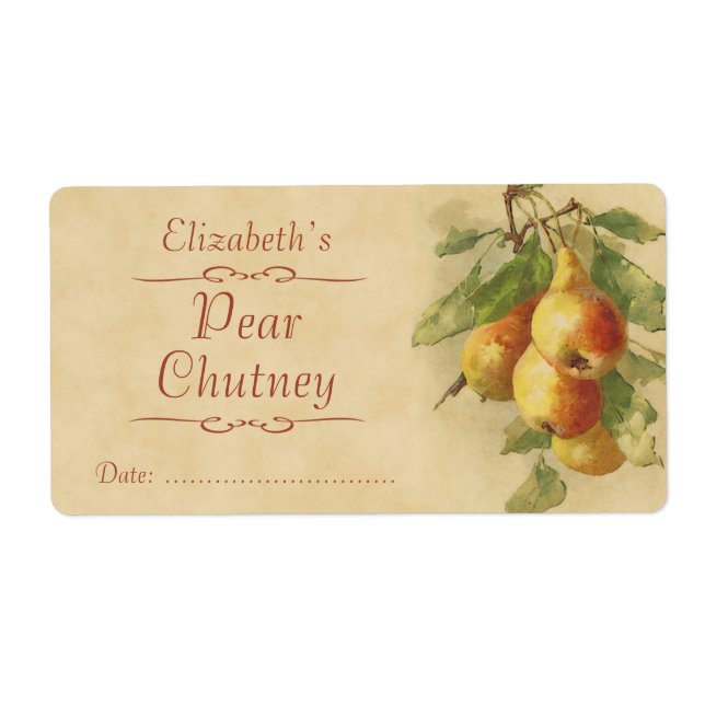Etiqueta de conservas de pera (Frente)