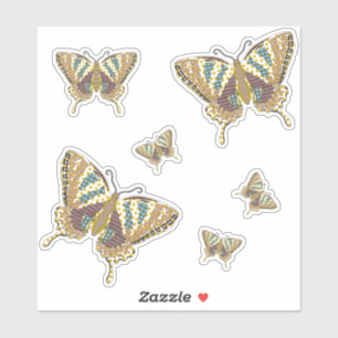 Etiqueta de Contorno de Swallowtail Aztec