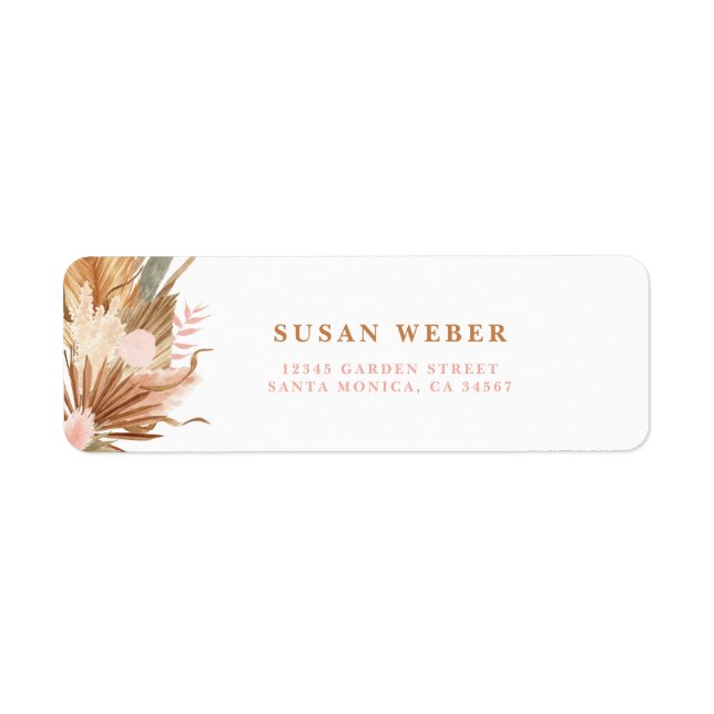 Etiqueta de convite Boho Terracotta (Frente)