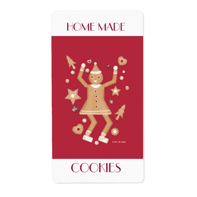 Etiqueta de cookie caseira © 2011 M. Martz (Frente)