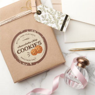 Etiqueta de Cookies com Vinheta em Russo Marrom