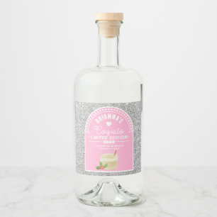 Etiqueta de Coquito para Garota Rosa-Rosa de Prata