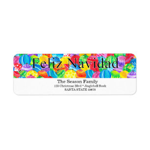 Etiqueta de cor d'água pintada à mão Feliz Navidad