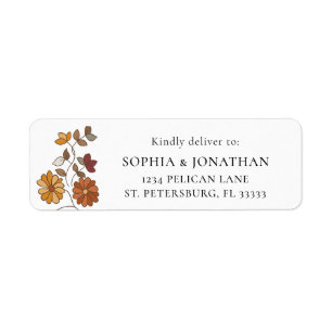 Etiqueta de Correio de Resposta RSVP Floral Retro 