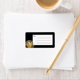 Etiqueta de Correio do Vazio Floral Dourado Elegan