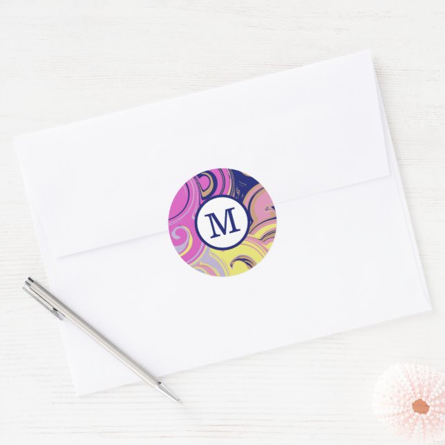 Etiqueta de Correspondência Monograma Abstrato (Envelope)