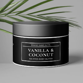 Etiqueta de Cosméticos do Jar de Manteiga Preta e 