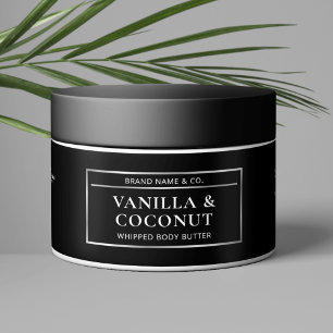 Etiqueta de Cosméticos do Jar de Manteiga Preta e