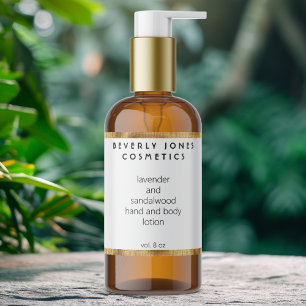 Etiqueta de Cosméticos Dourados e Brancos minimali