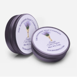 Etiqueta de Cosméticos Florais - Lavanda em Purple