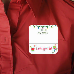 Etiqueta de Crachá do nome do coquetel de Natal