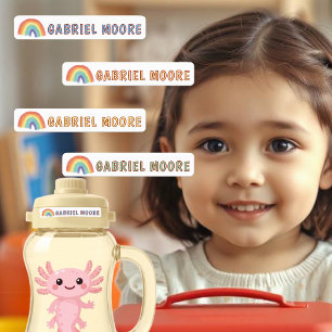 Etiqueta de Creche Cute Criança Arco-íris Nome Aqu