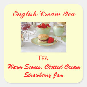 Etiqueta de creme inglesa do cozimento do chá