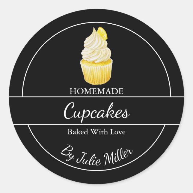 Etiqueta de Cupcakes simples caseiros (Frente)