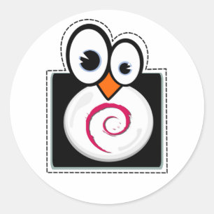 Etiqueta de Debian do pinguim de Linux