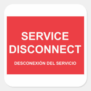Etiqueta de Desconexão de Serviço com Legenda Espa