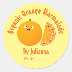 Etiqueta de desenho animado de laranja