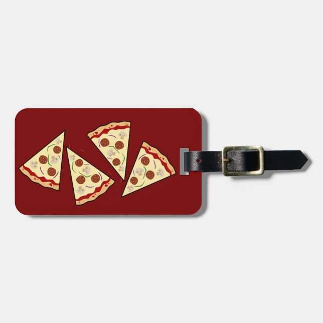 Etiqueta de Design de Bagagem de Pizza (Frente Horizontal)