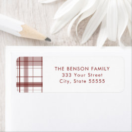 Etiqueta de devolução branca xadrez