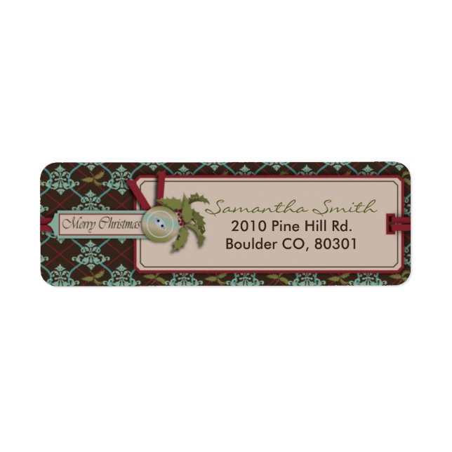 Etiqueta de Devolução Clássica de Natal (Frente)