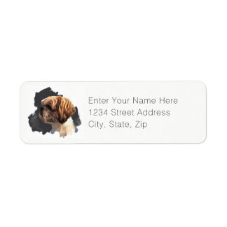 Etiqueta de devolução de arte original Shih Tzu