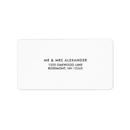 Etiqueta de devolução de casamento preto e branco 