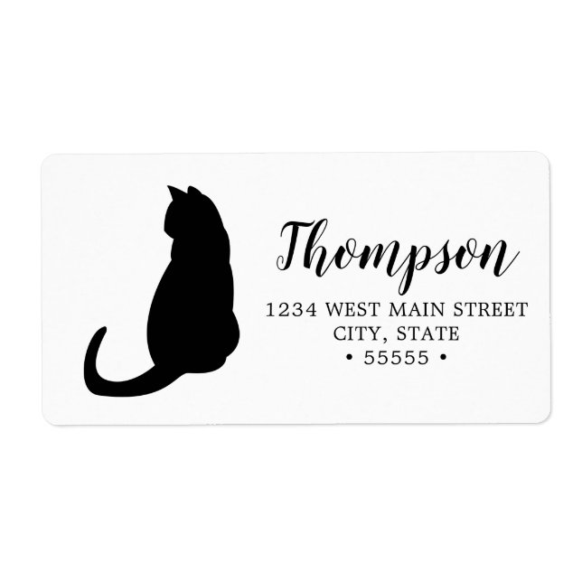 Etiqueta de devolução de gatos preto-e-branco (Frente)