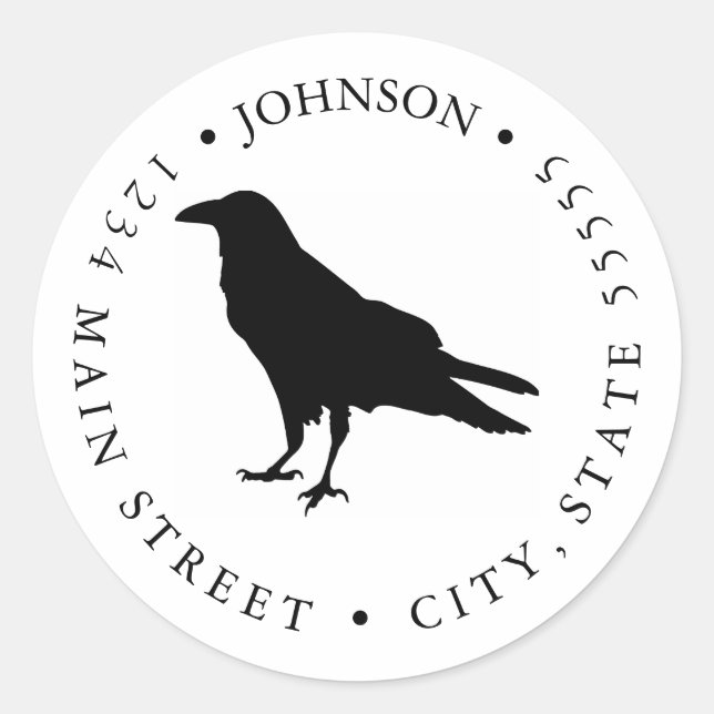 Etiqueta de devolução de Raven Branco e Preto (Frente)