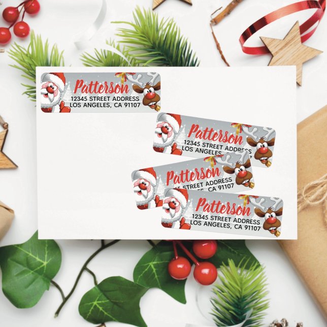 Etiqueta de Devolução Personalizada de Natal Papai (Criador carregado)