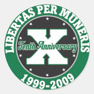 Etiqueta de dez anos do aniversário de GKMMC