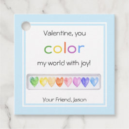 Etiqueta de Dia de os namorados da Paleta de Aquar