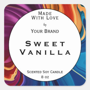 Etiqueta de Embalagem de Produto Feito Com Amor Co