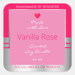 Etiqueta de embalagem do produto em branco Rosa e