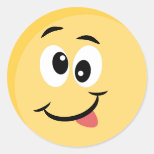 Etiqueta de Emoji com cara feliz