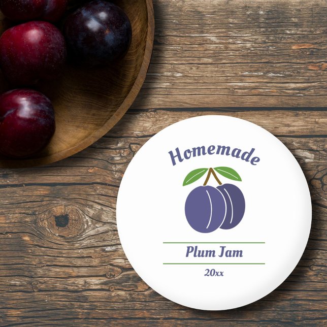 Etiqueta de emperramento de ameixa editável (Plum Jam Label Sticker)